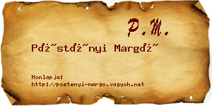 Pöstényi Margó névjegykártya